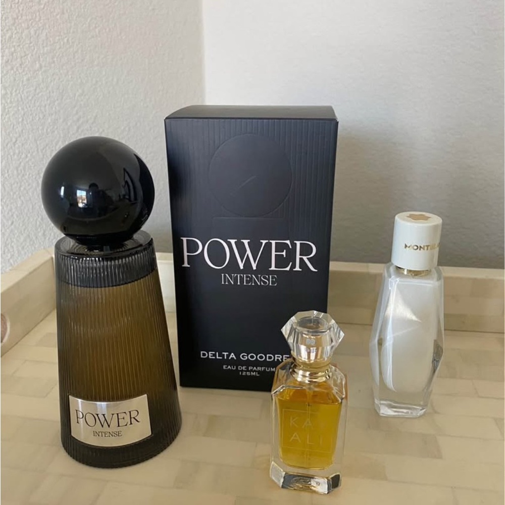 Delta Goodrem Power Intense, Kayali Vanilla 28, Mont Blanc